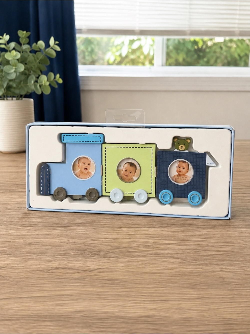 Stepping Stones Baby Train Tri-Fold Photo Frame – New in Box